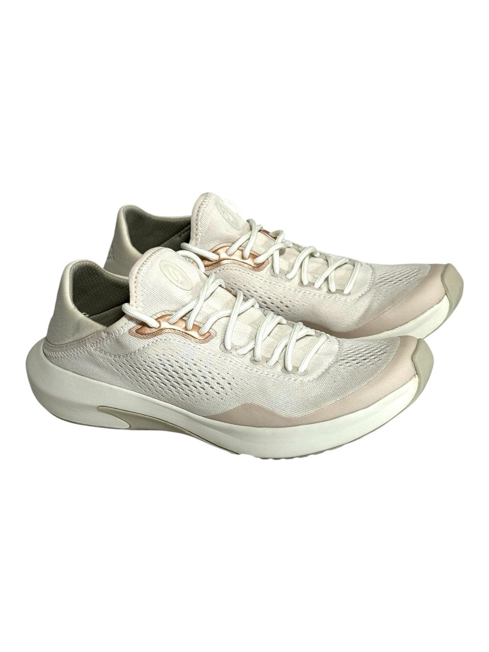 OluKai Kāholo Women's Athletic Shoes Tapa Tan Cream Mesh Sneaker Size 8
